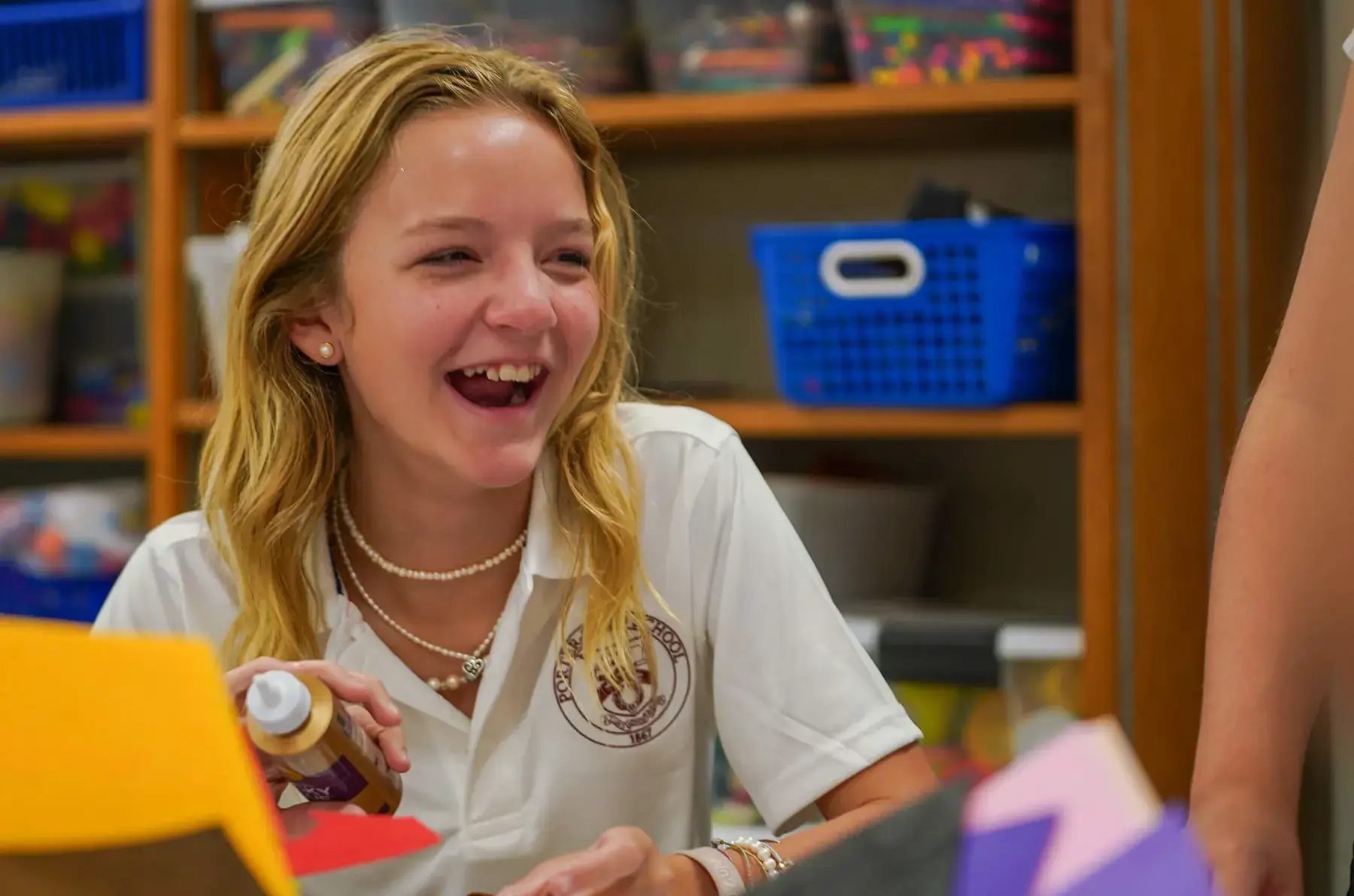 Middle School pupil in class at Porter-Gaud