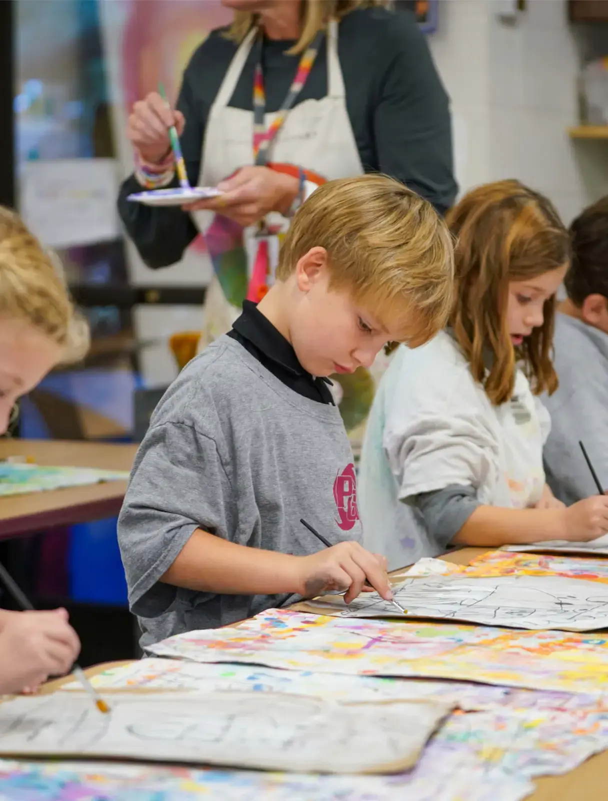 Porter Gaud Lower School student painting