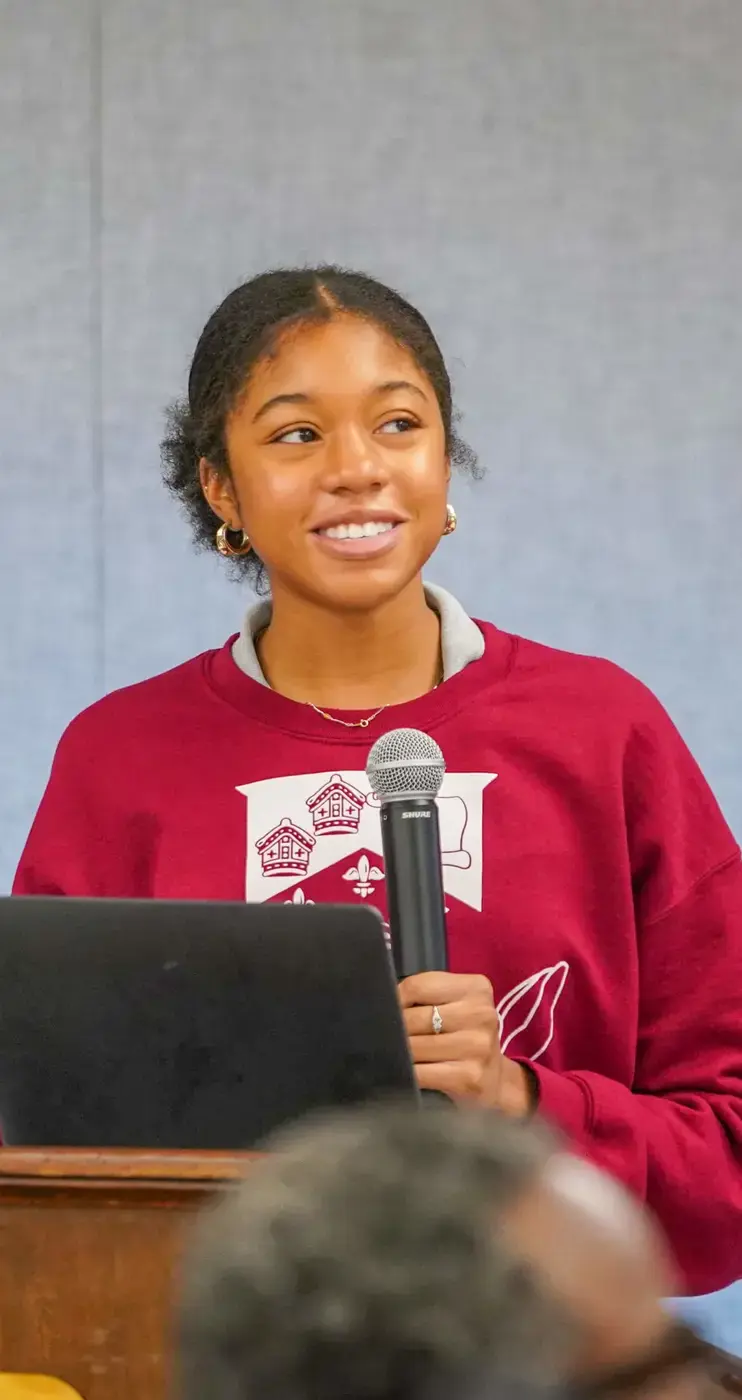 Porter-Gaud student giving a presentation