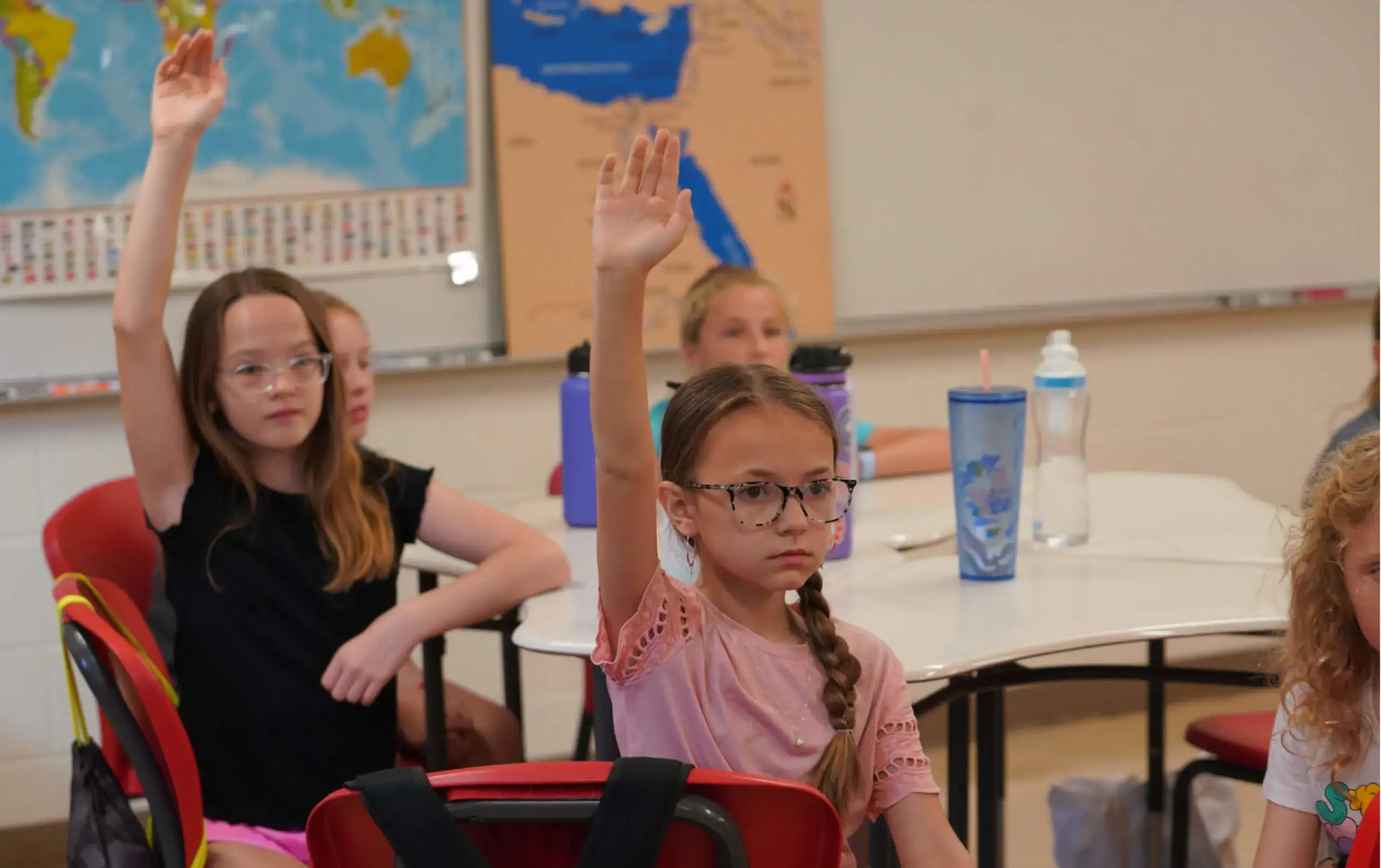 Porter-Gaud students in class at Camp Cyclone