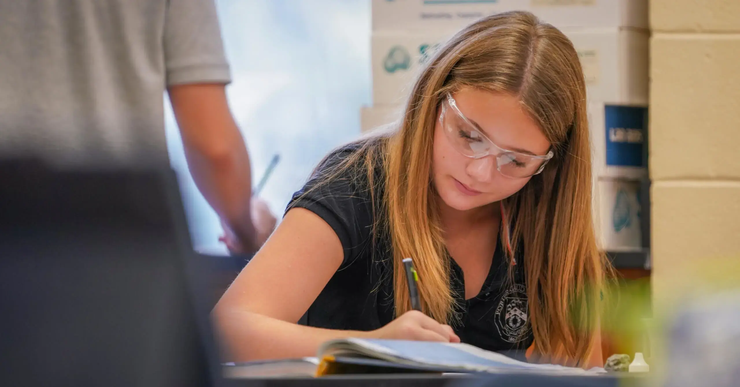 Porter-Gaud Middle School student in class