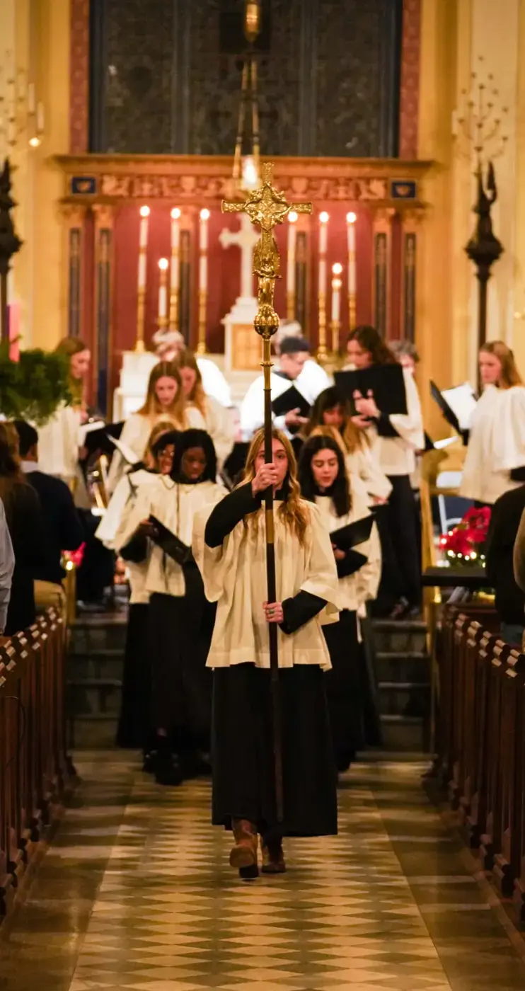 Porter-Gaud students processing in a chapel service