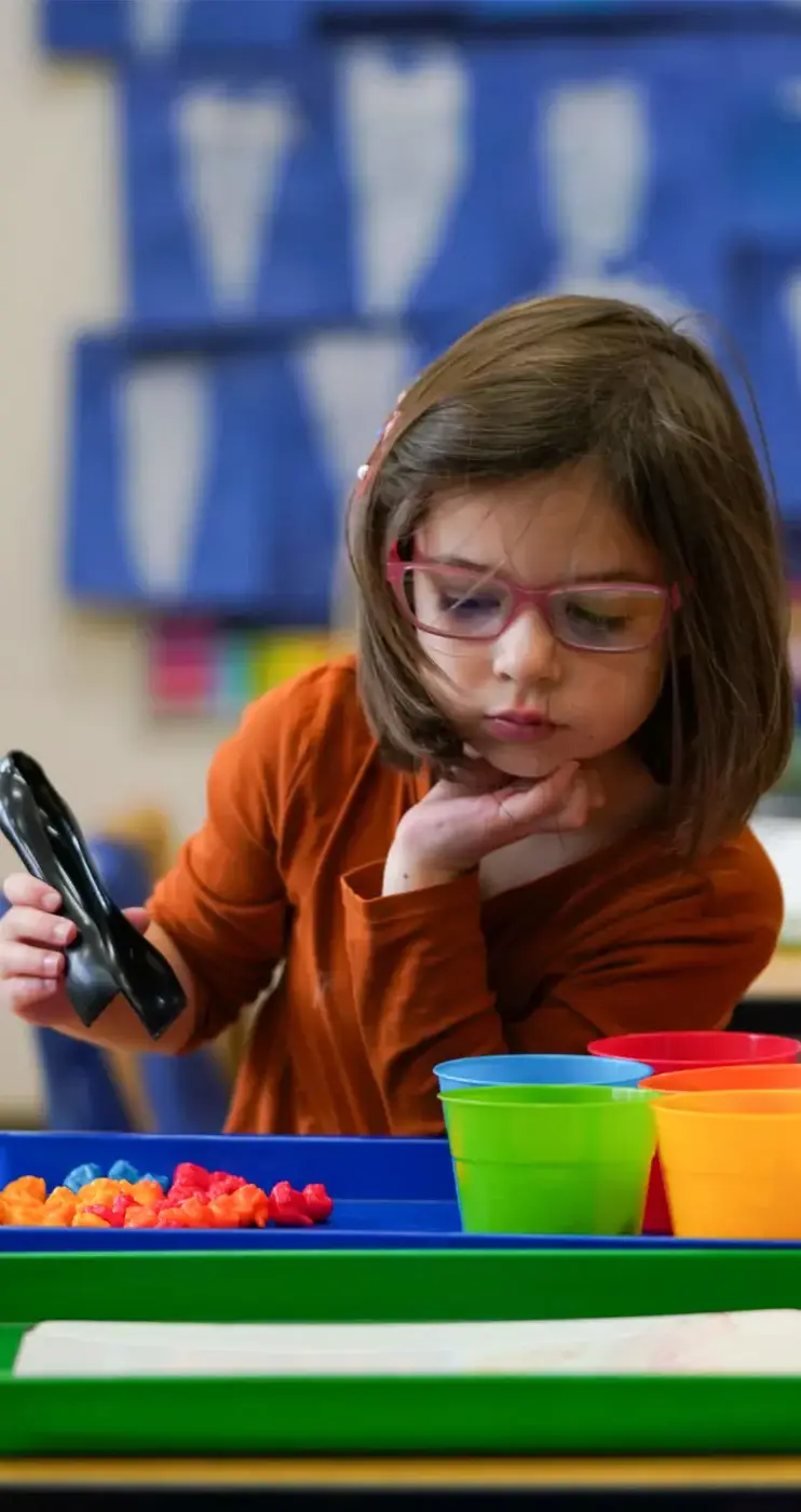 Porter-Gaud O'Quinn student playing in class