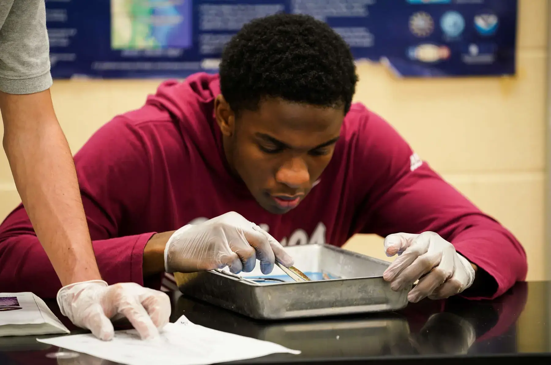 Upper School student in class at Porter-Gaud